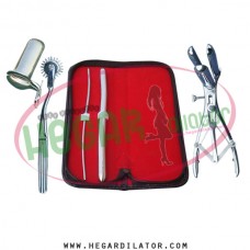 Hegar uterine dilator 2pcs 3-4, 11-12, pinwheel, mathieu anal speculum, collin small