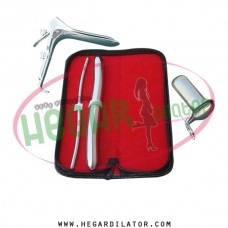 Hegar dilator Set of 2pcs 5-6, 17-18, grave speculum large, collin medium