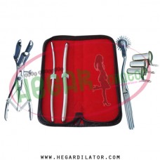 Hegar dilator Set of 2pcs 5-6, 9-10 wartenberg pinwheel, mathieu speculum, collin 3pcs